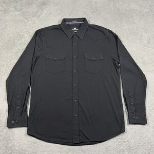 Butter Cloth Shirt Mens XL Black Pearl Snap Western Pockets Regular Fit Icy